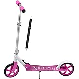 ArtSport Scooter Cityroller Mädchen Big Wheel 205mm Räder klappbar höhenverstellbar – Kinder-Roller ab 3 Jahre - Tretroller bis 100kg – pink