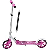 ArtSport Scooter Cityroller Mädchen Big Wheel 205mm Räder klappbar höhenverstellbar – Kinder-Roller ab 3 Jahre - Tretroller bis 100kg – pink