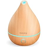 VicTsing Aroma Diffuser, 130ml Diffusor Aromatherapie, 19dB Ultra Leise Luftbefeuchter Ultraschall für Schlafzimmer, BPA-Free Duftlampe Elektrisch mit 4-in-1-Tasten, Schlafmodus, 8-Farben-LED-Gelb