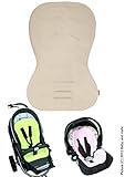 ByBUM - Baby Sitzauflage/Sitzeinlage Moby mit Sommer- und Winterseite, Universal für Babyschale, Autokindersitz, z.B. für Maxi-Cosi, Römer, für Kinderwagen o. Buggy; BEIGE