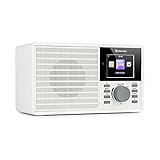 auna IR-160 SE - Internetradio, DAB+ & UKW Radio, Mediaplayer: Spotify Connect/BT/USB/UPnP/DLNA, 2, 8' HCC Display, unterstützte Dateiformate: WMA / MP3, Line-Out, antikweiß