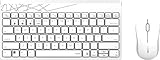 Rapoo 8000M kabelloses Tastatur-Maus-Set, Bluetooth und Wireless (2.4 GHz) via USB, kompakt, 1300 DPI HD-Sensor, DE-Layout QWERTZ, weiß