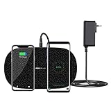 Nillkin Dual Wireless Charger Station, Schnelles kabelloses Ladegerät Pad Support 5W/ 7.5W/ 10W* mit Adapter für iPhone XS Max/XR/X/ 8/8 Plus, Samsung Galaxy S9/ S9 Plus/ S8/ S8 Plus, Note 9