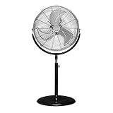 TROTEC Standventilator TVM 18 S 100 Watt Leistung Durchmesser 43 cm 3 Geschwindigkeitsstufen Chrom-Design inkl. Tragegriff