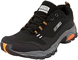 GUGGEN Mountain, Herren Trekkingschuhe Wanderschuhe Walkingschuhe Outdoorschuhe verbesserte wasserdichte Version T001v2019 mit Membran und Softshell, Farbe Schwarz-Orange, EU 45