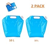 FISHSHOP Wasserkanister faltbar Tragbar Faltbarer Trinkwasser 2PCS 10L Wasserbehälter Wassertank für Wandern Camping Picknick Travel BBQ