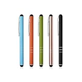 Eingabestift POWERADD Touchstift, 5 Stück Stylus Pen Touchscreen Stift für iPhone iPad Air Pro Samsung Galaxy Huawei Tablets und Alle Smartphone, Farbe：Schwarz, Gold, Grün, Orange, Blau