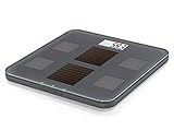 Soehnle Digitale Personenwaage Solar Fit mit Tages- und Kunstlichtfunktion, Körperwaage mit praktischer LCD-Anzeige, Waage ermittelt Gewicht, Körperfett- und Wasseranteil, keine Batterien notwendig