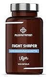 PLUS NUTRITION® Night Shaper Vegan - mit 800mg Apfelessig, Cayennepfeffer, Ingwer etc. - Frei von Gluten, Laktose, Zucker - Monatsvorrat mit 120 Kapseln - Made in Germany