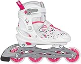 Nijdam Inline Skates Adjustable - White Wedge - White/Silver Grey/Fuchsia/Navy Blue - 33-36