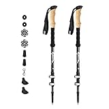 ENKEEO Trekkingstöcke Wanderstöcke verstellbare Teleskopstöcke für Trekking und Wanderungen, 65cm- 135cm,1 Paar