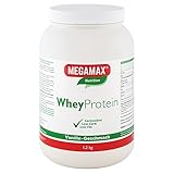 MEGAMAX Whey Protein Drink Molkeneiweiß Vanille 1.2 kg | laktosefreie Molkeneiweißisolat | hochwertiges Low Carb Molkeprotein-Isolat | Eiweiß-Shake ideal für Muskelaufbau, Knochen u. Fitness