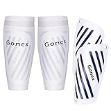 Gonex Schienbeinschoner Fußball für Erwachsene Jugend Kinder Fussball Socken Shin Guard Herren Jungen Mädchen Fußball mit Gepolsterter Knöchelschutz Ausrüstung Vermeidung von Verletzungen