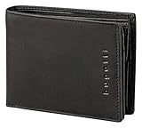 Bugatti Romano Geldbörse Herren Leder mit RFID Schutz – Portemonnaie Herren Querformat Schwarz – Geldbeutel Portmonee Wallet Brieftasche Männer Portmonaise