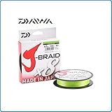 Daiwa J-Braid 8 Braid 0.13mm, 8,0kg/18lbs, 300m chartreuse, rund geflochtene Angelschnur