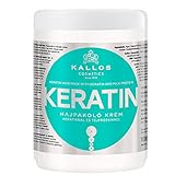 Kallos KJMN Creme mit Keratin & Milchproteine für trockenes, brüchiges und chemisch behandeltes Haar, 1000 ml