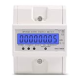 Digitaler Stromzähler LCD Drehstromzähler 3-Phasen-4-Draht Drehstromzähler für DIN Hutschiene Wechselstromzähler