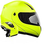 ATO.Moto K71 Neon Größe S 55-56cm Flip Up Klapphelm mit neuster Sicherheitsnorm ECE 2205