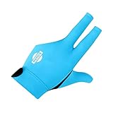 MagiDeal 3-Finger-Handschuhe Billard Snooker Queue Handschuhe für Linke Hand - Blau