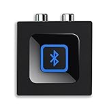 Esinkin Bluetooth Audio Adapter fürs Musik-Streaming-Sound System, Drahtloser Audio Adapter Arbeitet mit Smartphones und Tablets, Bluetooth-Empfänger für Lautsprecher－Schwarz