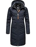 Ragwear Damen Winterjacke Wintermantel Parka mit Abnehmbarer Kapuze Rebelka Navy Gr. XS