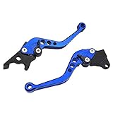 Houkiper Universal-Bremshebel aus Legierung, für Motorrad, 2 Stück (links + rechts) (blau)