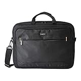 Amazon Basics kompakte Laptoptasche, Umhängetasche/Tragetasche mit Taschen zur Aufbewahrung von Zubehör, für Laptops bis zu (17,3 zoll - 44 cm), Schwarz, 1 Stück
