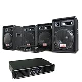 elektronik star DJ PA Komplettset Marrakesch Lounge Pro (2X 480W PA Verstärker, 4X 400W Boxen)