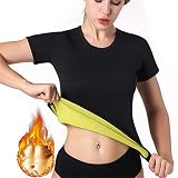NOVECASA Sauna Fitness Sets Weste Frau Sauna/Jogginghose Neopren Fitness Korsett zum Schwitzen, Fettverbrennung, Bauch Slimmerbelt für Frauen Body Shaper (XL, Saunahemd)
