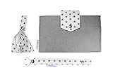 filia & filius Wickeltasche Baby Set 3-teilig mit Windeltasche Schnullertasche Schnullerband (Grau Sterne)