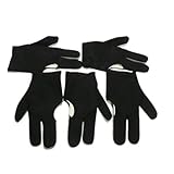 TOOGOO(R) 5 schwarze drei Finger Handschuhe fuer Billardspielen Snooker