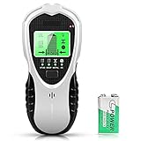 Ortungsgerät, solawill 4 in 1 Multifunktions Wand Scanner Detektor Stud Finder Metalldetektor mit HD-LCD-Anzeige und Audioalarm Leitungssucher für Metall/Holz/Stromleitung/Live-AC-Kabel mit Batterie