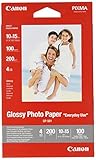 Canon Fotopapier GP-501 glänzend weiß - 10x15cm 100 Blatt für Tintenstrahldrucker - PIXMA Drucker (200 g/qm)