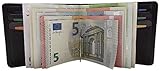 Rindleder Dollarclip Kreditkartenetui mit Geldklammer - mit RFID & NFC Schutz in Schwarz