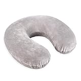 Schramm® Nackenkissen 5 Farben wählbar Reisekissen Nackenhörnchen orthopädisches Nackenstützkissen Memory-Schaum Travel Neck Pillow, Farbe:grau