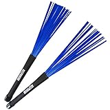 keepdrum SV603BL Nylon Besen Brushes Schlagzeug-Stöcke Blau