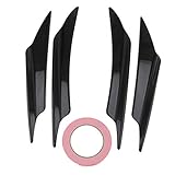 D DOLITY Schwarz Auto Frontstoßstange Schutz Körper Spoiler Flossen Lip Canards Splitter- 4 Pc