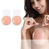 MELLIEX Nipple Cover - Silikon-Gel Brustaufkleber Damen BH Nippelabdeckung Selbstklebend hochdrücken & Wiederverwendbar, Kleidern und Badebekleidung (1 Paar Runde, M)