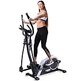 Miweba Sports Crosstrainer MC300 Stepper Ellipsentrainer Heimtrainer - App Steuerung - 21 Kg Schwungmasse - Pulsgurt - Magnetbremse (Weiß Schwarz)