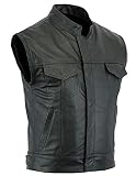 Motorrad Herren Echtleder Weste Cruiser Jacke (X-Large)