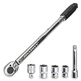 Drehmomentschlüssel 28-210 Nm 1/2' Radschrauben-Radmuttern-Schraubenschlüssel inkl. Verlängerung & Radschrauben-Stecknüsse 17mm-19mm-21mm