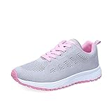 Orktree Damen Sneaker Fitness Laufschuhe Sportschuhe Schnüren Running Schuhe Herren Ultra-Light Turnschuhe, Pink, 38 EU