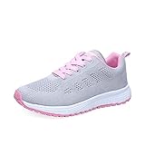 Orktree Damen Sneaker Fitness Laufschuhe Sportschuhe Schnüren Running Schuhe Herren Ultra-Light Turnschuhe, Pink, 38 EU