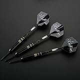 3 Stück profi dartpfeile Steeldarts dartscheibe 23 g Dartset Turnier Steel Tip Dartpfeile Set Professionelle Darts mit Hard Box Case Schwarze Beschichtung Messing PET-Flüge (Schwarz)