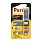 Pattex Kraft-Mix Metall, metallfarben aushärtender 2-Komponenten Epoxy Kleber auf Epoxidharz Basis, starker Kleber zur Verklebung von Metall und anderen Materialien, 1 x 35g