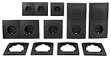 MC POWER - FLAIR - Wand Steckdosen und Schalter Set | Standard | 20-teilig | anthrazit, matt