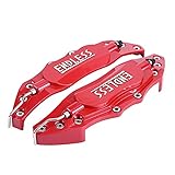 KIMISS 2 stücke Auto Bremssattel Abdeckung， Aluminium Endless Bremssattel Schutzfolie Blau/Rot für Radnabe 18in-19in Large(rot)