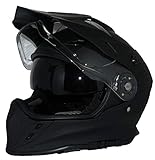 protectWEAR Crosshelm Endurohelm Motorradhelm mit integrierter Sonnenblende und Visier V331-SM-L, schwarz