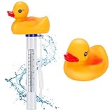 Aiglam Pool Thermometer, Floating Pool Thermometer mit String, Enteförmiges Wasserthermometer mit Schnur, Wasser Temperatr Thermometer für Schwimmbad, Pool, Spas, Aquarien, Teich