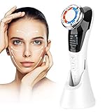 Kosmetisches Ultraschallgerät Faltenentferner Gesichtsmassage Mit ION- Und Photon Funktion Heiße/Kühle Behandlung für Gesichtpflege Anti Falten Anti-aging (Weiß-schwarz01)